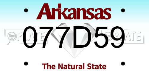 077D59 Arkansas License Plate