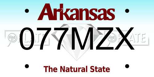 077MZX Arkansas License Plate