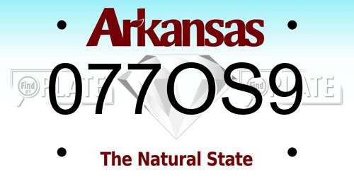 077OS9 Arkansas License Plate