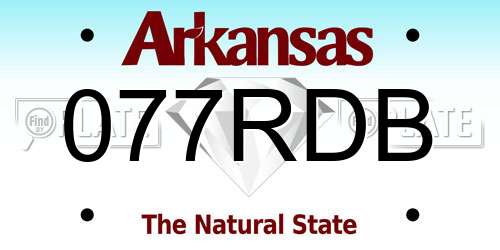 077RDB Arkansas License Plate