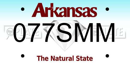 077SMM Arkansas License Plate