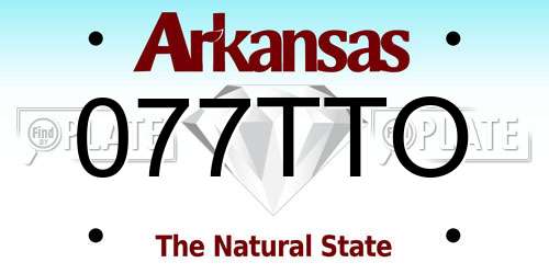 077TTO Arkansas License Plate