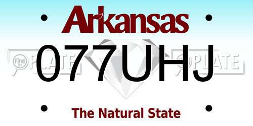 077UHJ Arkansas License Plate
