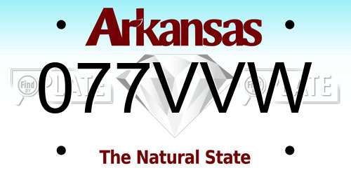 077VVW Arkansas License Plate