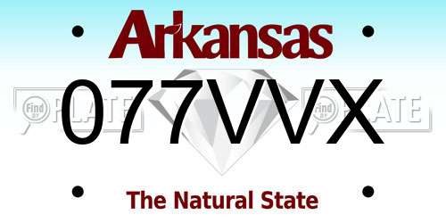 077VVX Arkansas License Plate