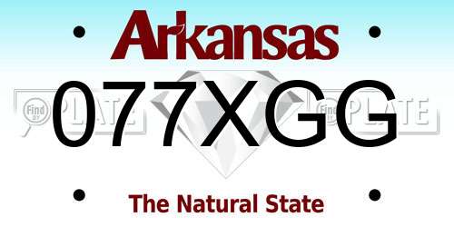 077XGG Arkansas License Plate
