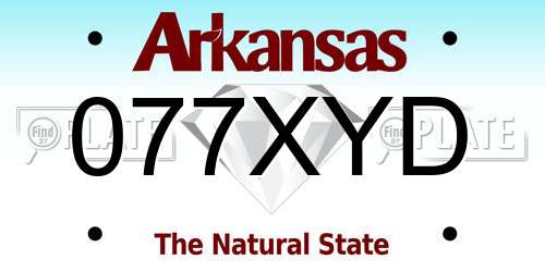 077XYD Arkansas License Plate
