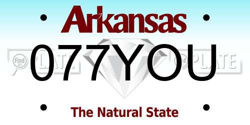 077YOU Arkansas License Plate