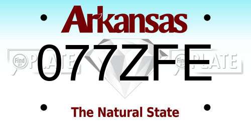 077ZFE Arkansas License Plate