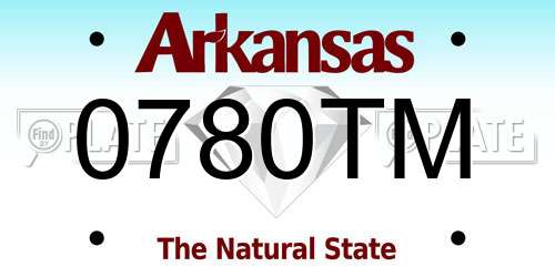0780TM Arkansas License Plate