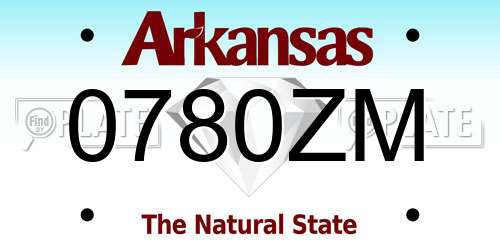 0780ZM Arkansas License Plate