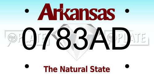 0783AD Arkansas License Plate