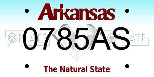 0785AS Arkansas License Plate