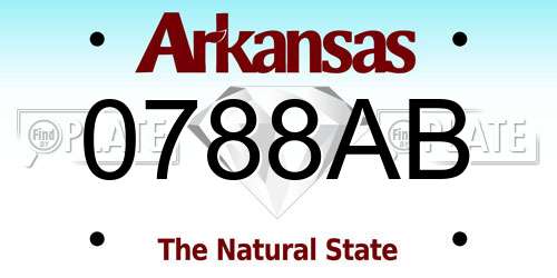 0788AB Arkansas License Plate