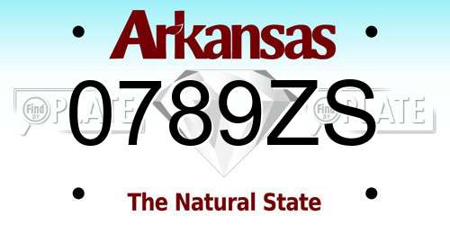 0789ZS Arkansas License Plate