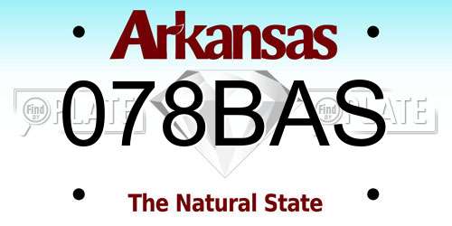 078BAS Arkansas License Plate