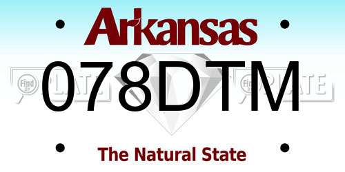 078DTM Arkansas License Plate