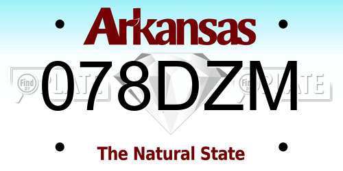 078DZM Arkansas License Plate