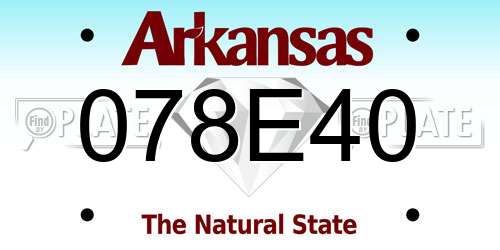 078E40 Arkansas License Plate