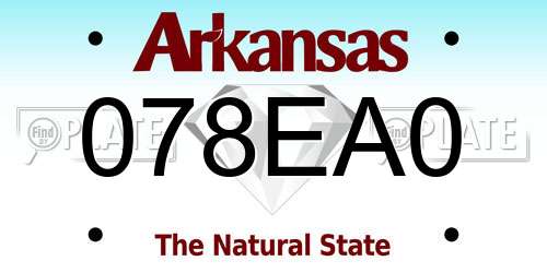 078EA0 Arkansas License Plate