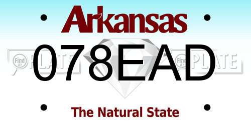 078EAD Arkansas License Plate