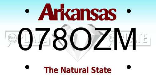078OZM Arkansas License Plate