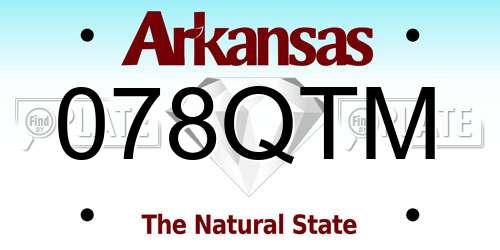 078QTM Arkansas License Plate