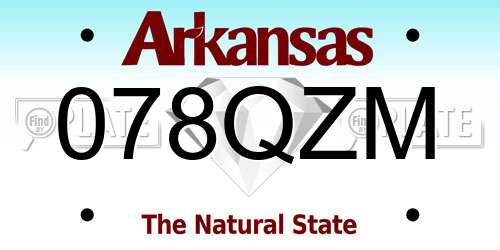 078QZM Arkansas License Plate