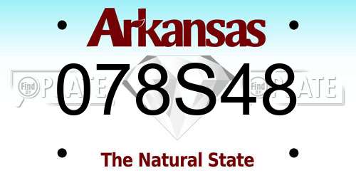 078S48 Arkansas License Plate