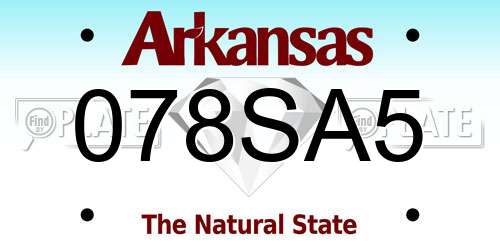 078SA5 Arkansas License Plate