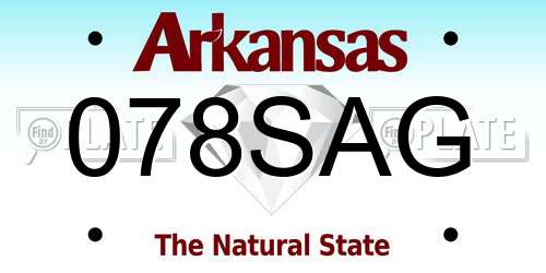 078SAG Arkansas License Plate
