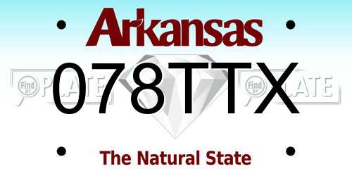 078TTX Arkansas License Plate