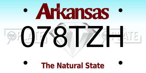 078TZH Arkansas License Plate
