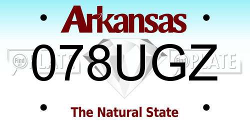 078UGZ Arkansas License Plate
