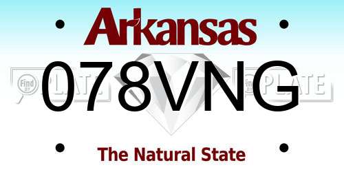 078VNG Arkansas License Plate