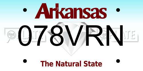 078VRN Arkansas License Plate