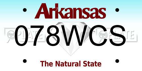078WCS Arkansas License Plate