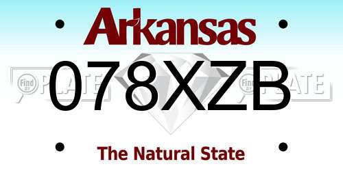 078XZB Arkansas License Plate