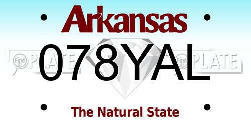 078YAL Arkansas License Plate