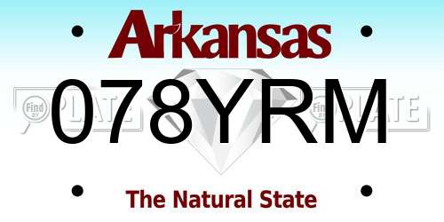 078YRM Arkansas License Plate