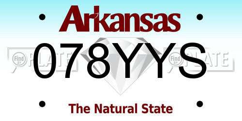 078YYS Arkansas License Plate