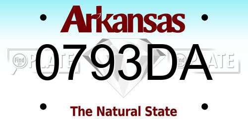 0793DA Arkansas License Plate