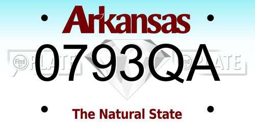 0793QA Arkansas License Plate