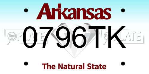 0796TK Arkansas License Plate