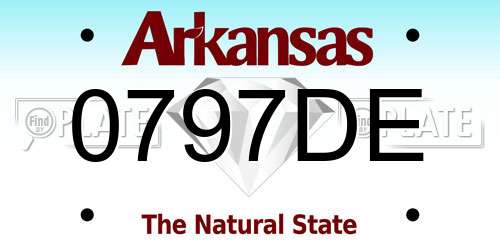 0797DE Arkansas License Plate