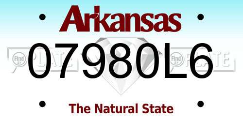 07980L6 Arkansas License Plate