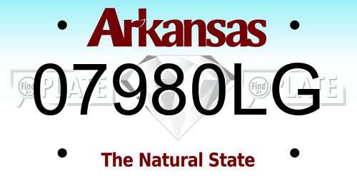 07980LG Arkansas License Plate