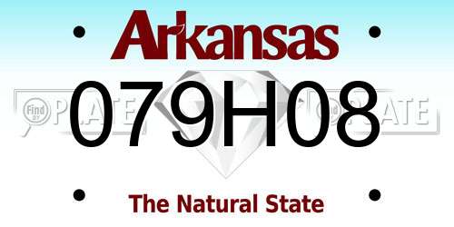 079H08 Arkansas License Plate