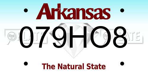 079HO8 Arkansas License Plate