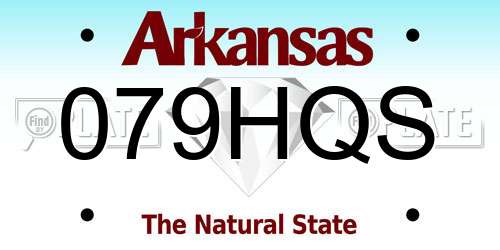 079HQS Arkansas License Plate